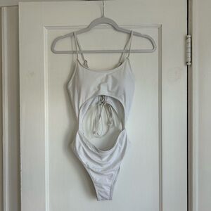 White Cutout One-Piece Swimsuit